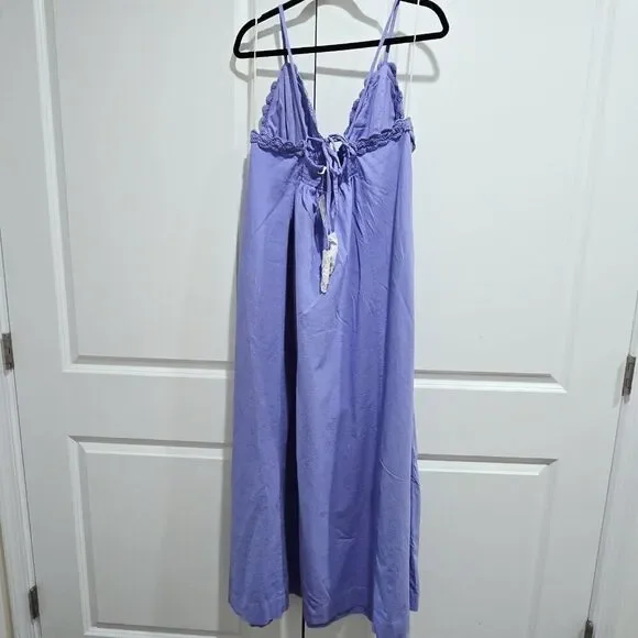 New Free People - XL - Crochet Lovey Maxi Dress In Periwinkle - Picture 5 of 7